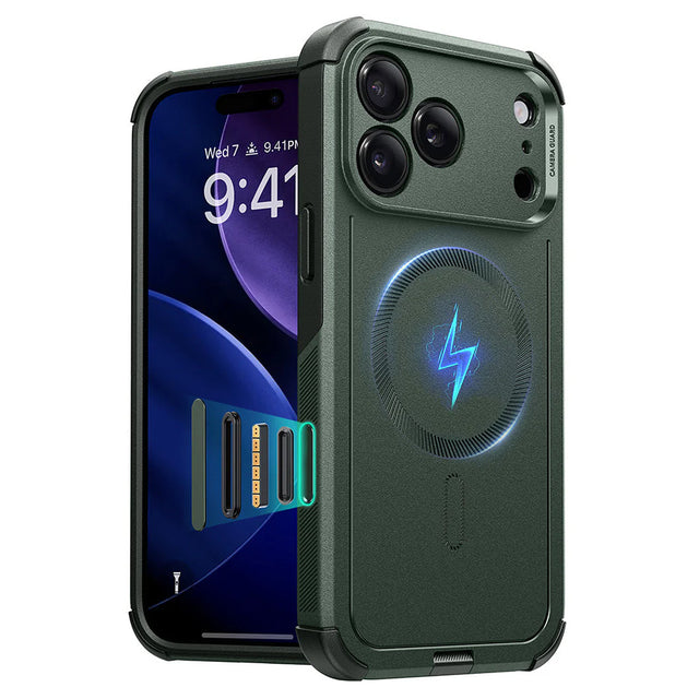 Husa de protectie ESR Cyber Halolock compatibil cu iPhone 17 Pro, Verde