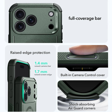 Husa de protectie ESR Cyber Halolock compatibil cu iPhone 17 Pro, Verde