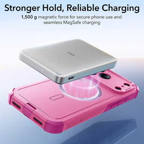 Husa de protectie ESR Cyber Halolock compatibil cu iPhone 17 Pro, Roz