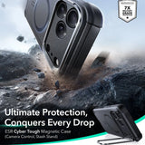 Husa de protectie ESR Cyber Armor Kickstand compatibil cu iPhone 17 Pro, Negru
