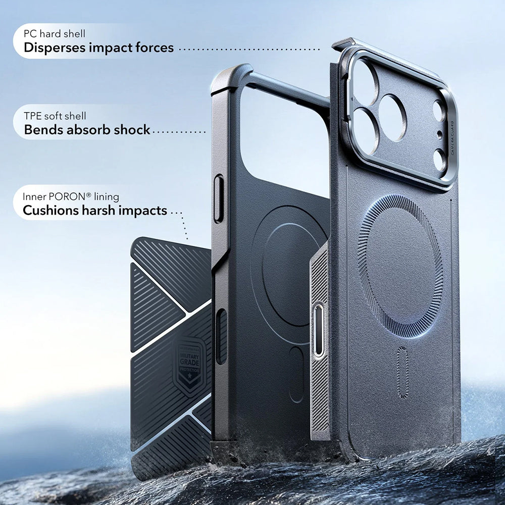 Husa de protectie ESR Cyber Armor Kickstand compatibil cu iPhone 17 Pro, Gri