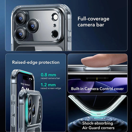 Husa de protectie ESR Classic Hybrid HaloLock compatibil cu iPhone 17 Pro, Transparent
