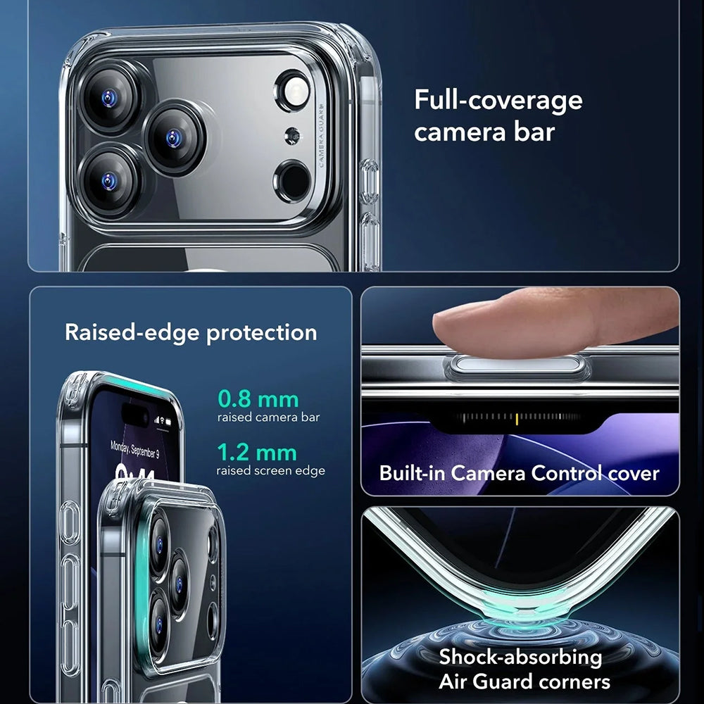 Husa de protectie ESR Classic Hybrid HaloLock compatibil cu iPhone 17 Pro Max, Transparent