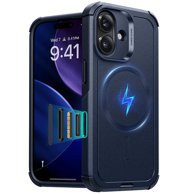 Husa de protectie ESR Cyber Halolock compatibil cu iPhone 17, Albastru