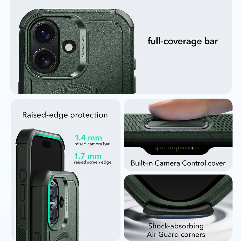 Husa de protectie ESR Cyber Halolock compatibil cu iPhone 17, Verde