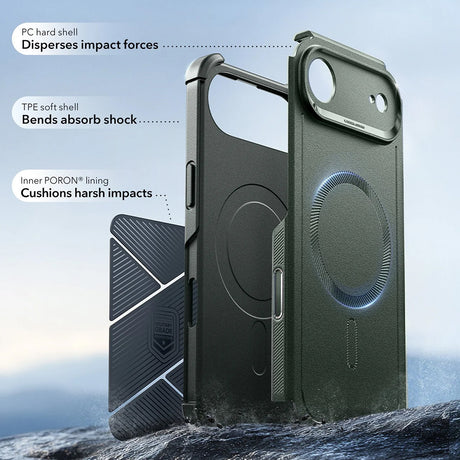 Husa de protectie ESR Cyber Halolock compatibil cu iPhone 17 Air, Verde