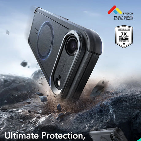 Husa de protectie ESR Cyber Armor Kickstand compatibil cu iPhone 17 Air, Negru