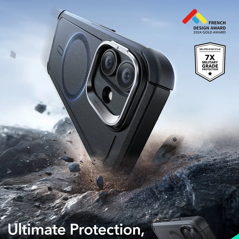 Husa de protectie ESR Cyber Armor Kickstand compatibil cu iPhone 17, Negru
