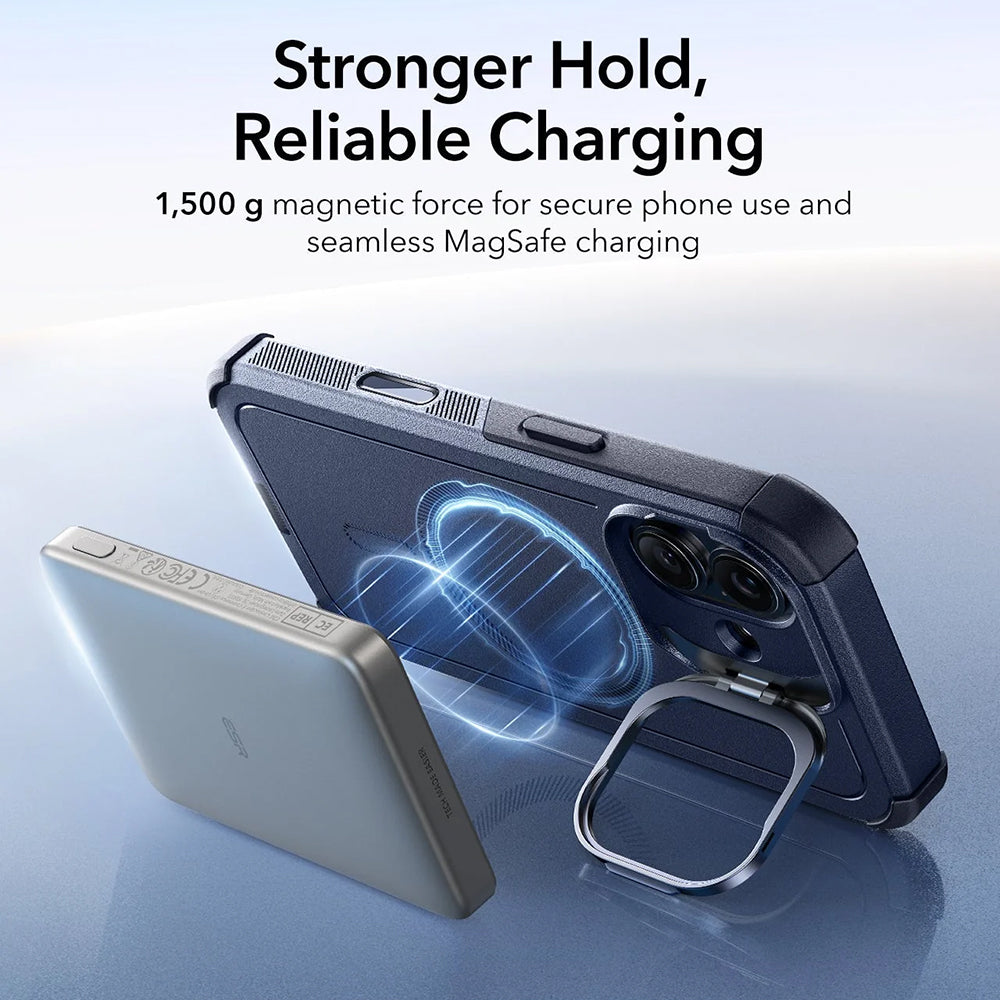 Husa de protectie ESR Cyber Armor Kickstand compatibil cu iPhone 17, Albastru