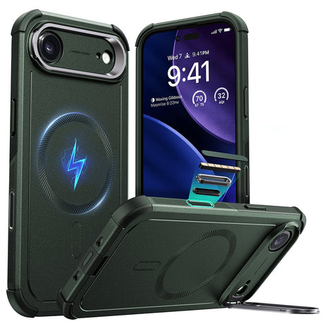 Husa de protectie ESR Cyber Armor Kickstand compatibil cu iPhone 17 Air, Verde