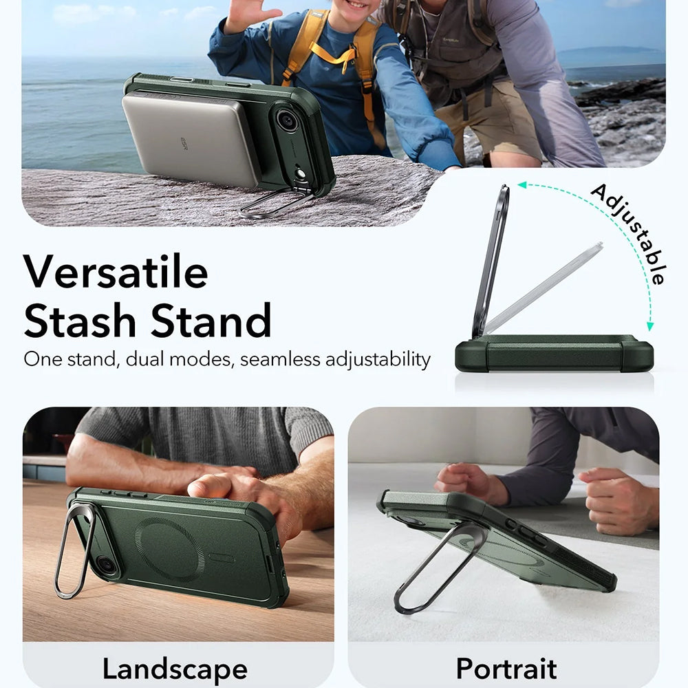 Husa de protectie ESR Cyber Armor Kickstand compatibil cu iPhone 17 Air, Verde
