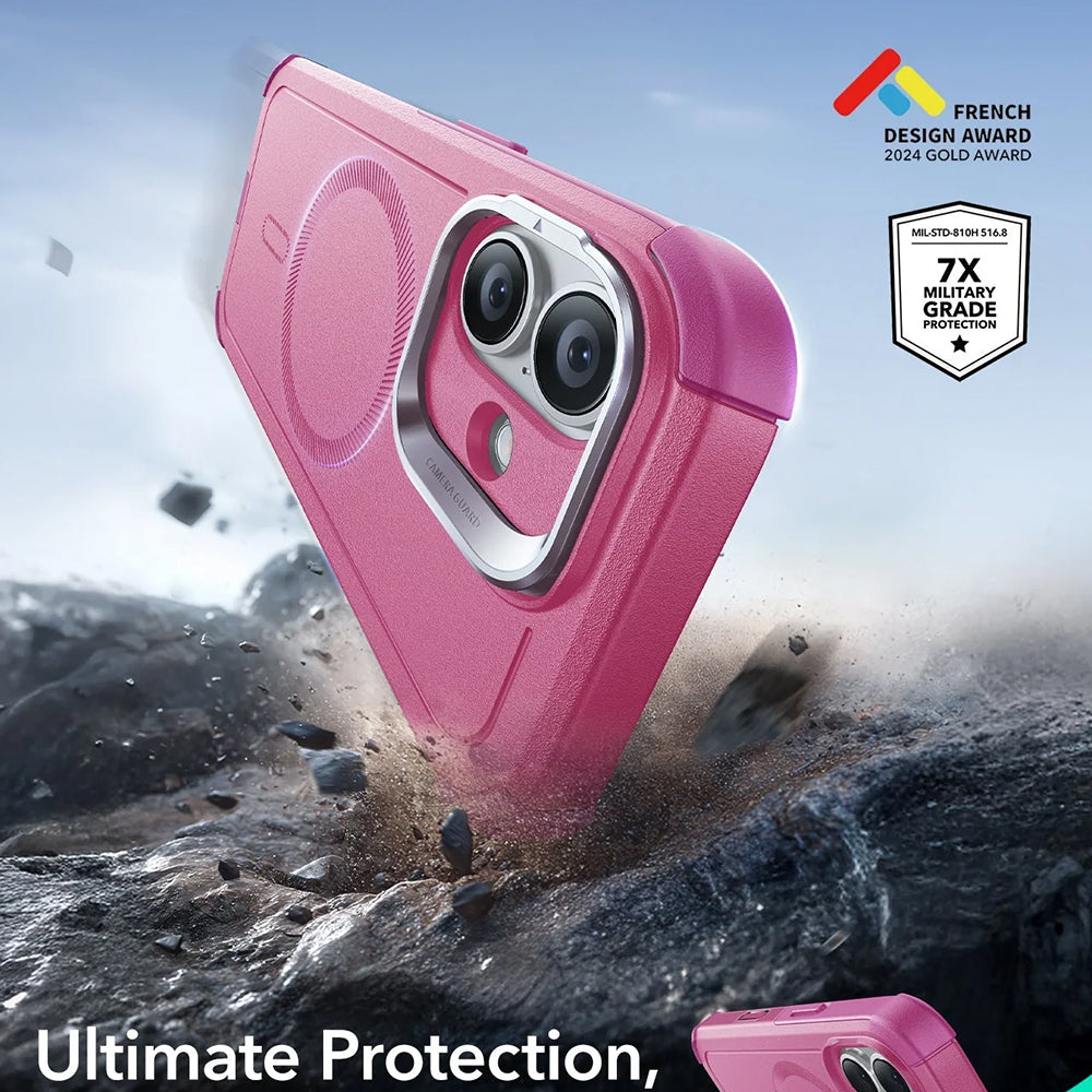 Husa de protectie ESR Cyber Armor Kickstand compatibil cu iPhone 17, Roz