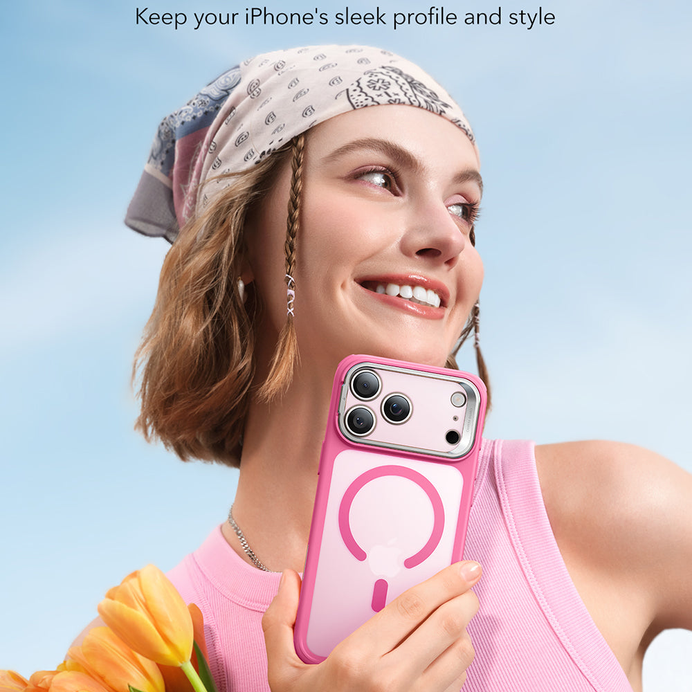Husa de protectie ESR Classic Hybrid HaloLock Kickstand compatibil cu iPhone 17 Pro Max, Frosted Pink