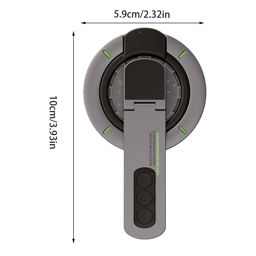 Suport Techsuit Premium MagSafe Ring AluStandX (SB1), for Desk, 360° Magnetic, Adjustable Stand, Aluminum & Zinc, Gri