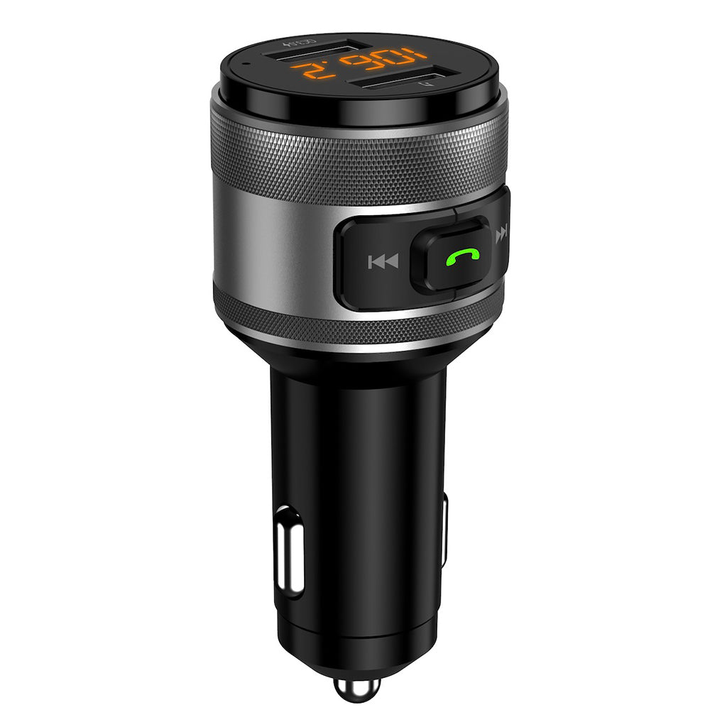 Gadget Techsuit FM Modulator VoltTune (MFM1), Dual-USB, QC3.0, MP3 Player Function, Bluetooth, Negru