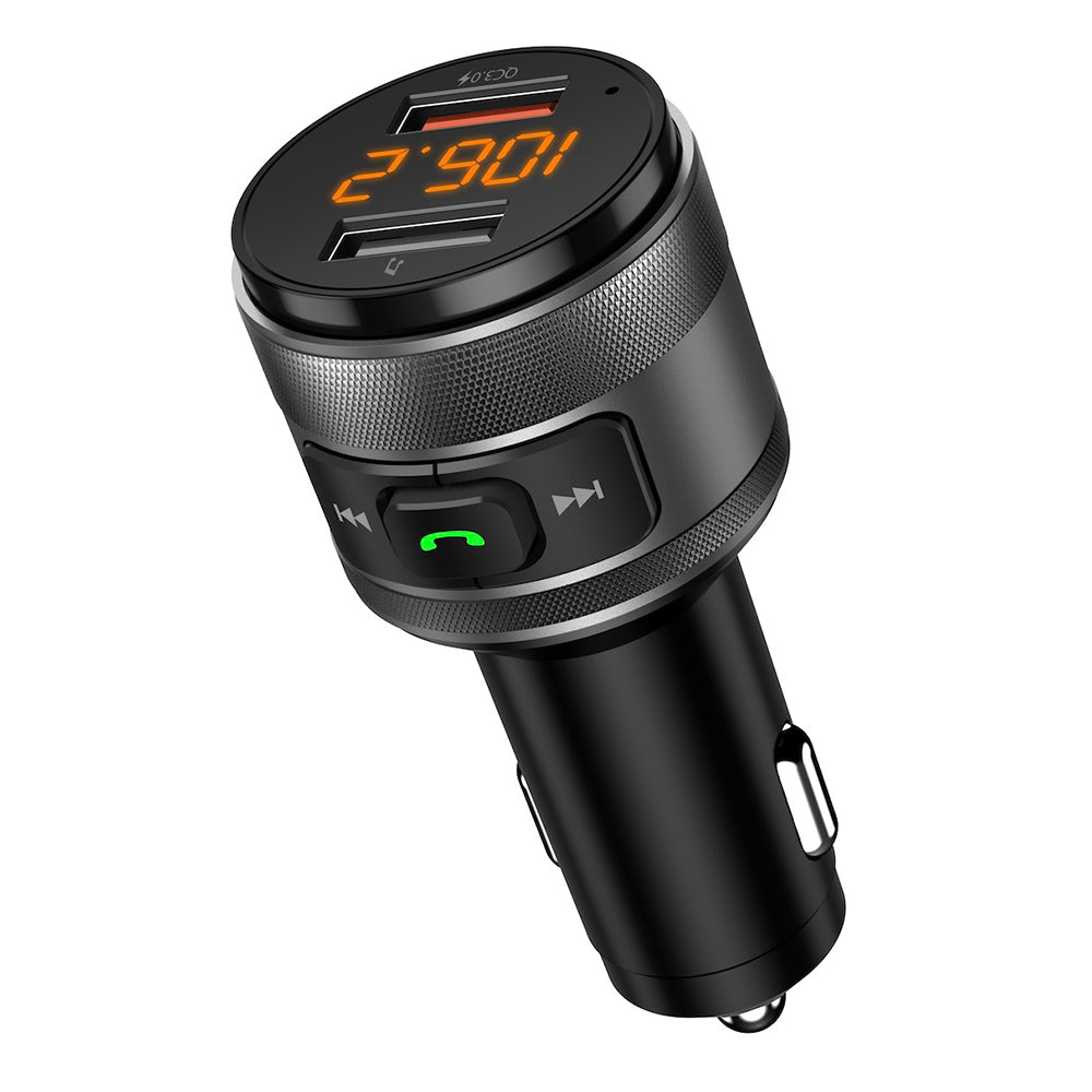 Gadget Techsuit FM Modulator VoltTune (MFM1), Dual-USB, QC3.0, MP3 Player Function, Bluetooth, Negru