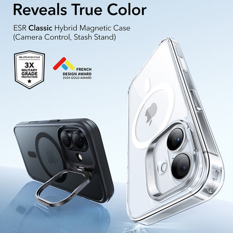 Husa de protectie ESR Classic Hybrid HaloLock Kickstand compatibil cu iPhone 17, Negru Mat