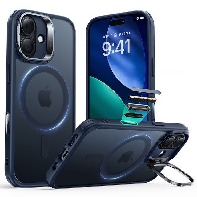 Husa de protectie ESR Classic Hybrid HaloLock Kickstand compatibil cu iPhone 17, Frosted Blue