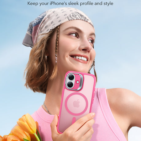 Husa de protectie ESR Classic Hybrid HaloLock Kickstand compatibil cu iPhone 17, Frosted Pink