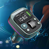 Gadget Techsuit FM Modulator EchoDrive (MFM3), Dual PD35W, Bluetooth V5.4, U-Disk to Play Music, Bass Setting, Negru