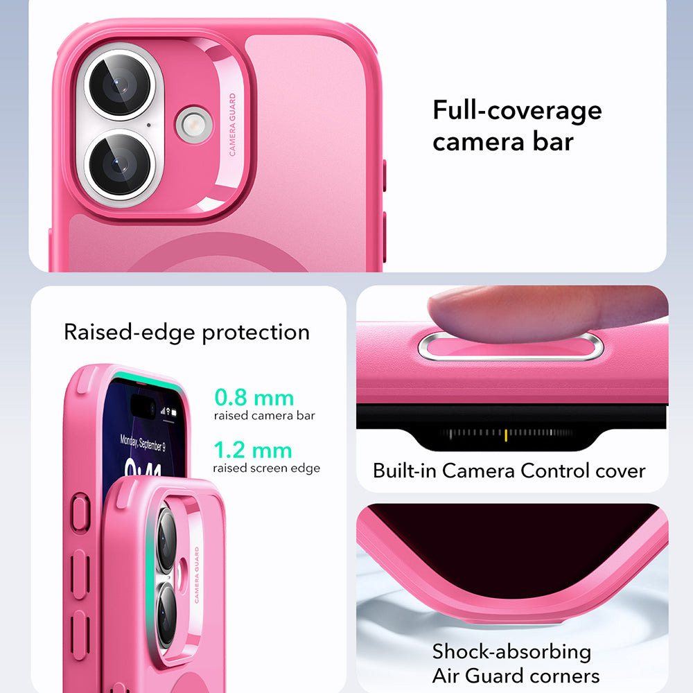 Husa de protectie ESR Classic Hybrid HaloLock compatibil cu iPhone 17, Frosted Pink