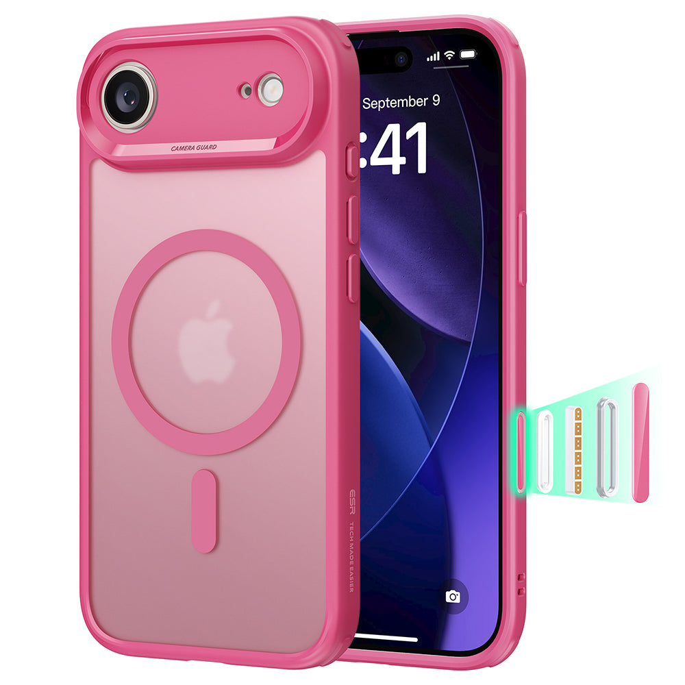 Husa de protectie ESR Classic Hybrid HaloLock compatibil cu iPhone 17 Air, Frosted Pink