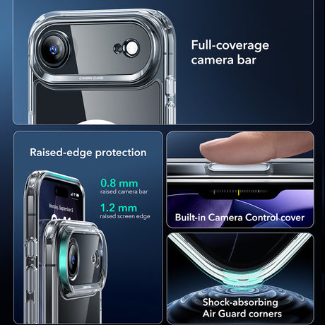 Husa de protectie ESR Classic Hybrid HaloLock compatibil cu iPhone 17 Air, Transparent