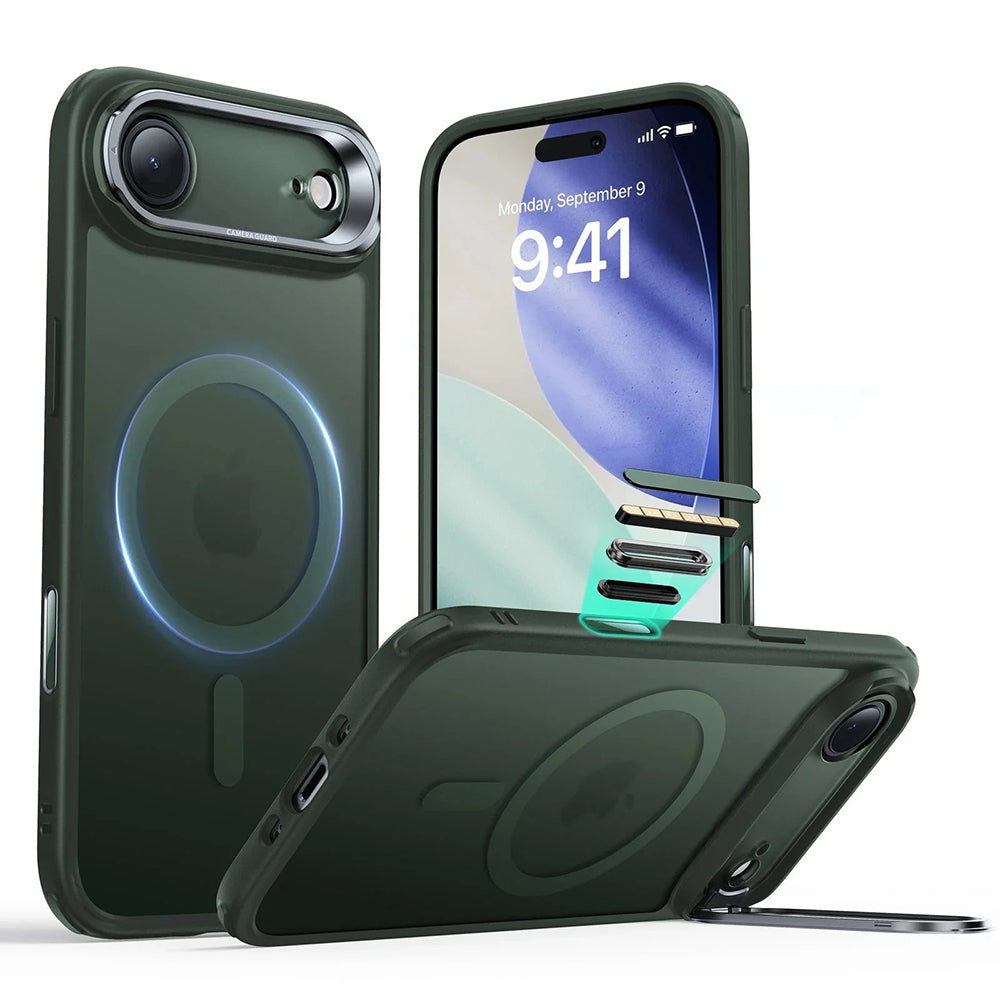 Husa de protectie ESR Classic Hybrid HaloLock Kickstand compatibil cu iPhone 17 Air, Frosted Green