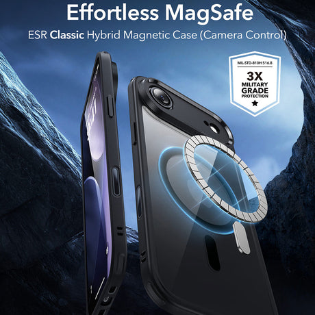 Husa de protectie ESR Classic Hybrid HaloLock compatibil cu iPhone 17 Air, Transparent Black