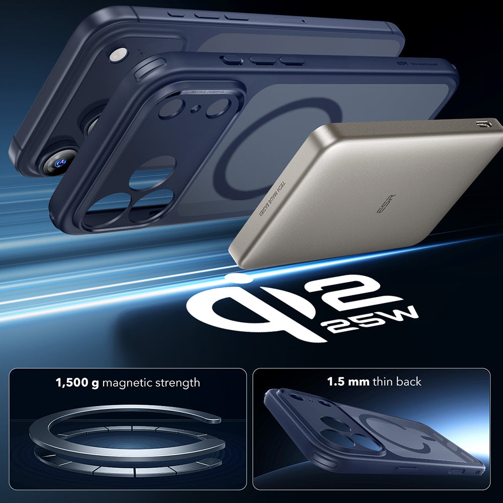 Husa de protectie ESR Classic Hybrid HaloLock compatibil cu iPhone 17 Pro, Frosted Blue