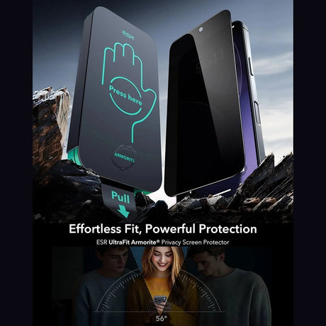 Folie de protectie ESR Privacy Armorite UltraFit (set de 3) compatibil cu iPhone 17 Pro Max, Negru