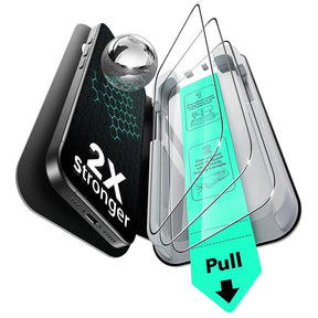 Folie de protectie ESR Tempered Glass UltraFit (set de 3) compatibil cu iPhone 17 / iPhone 16 Pro, Negru
