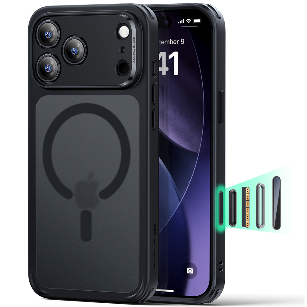 Husa de protectie ESR Classic Hybrid HaloLock compatibil cu iPhone 17 Pro, Negru Mat