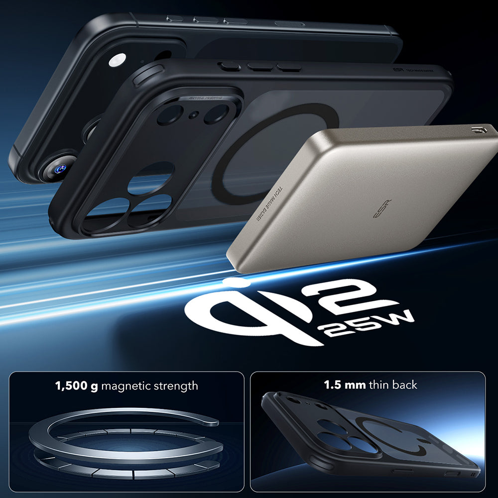 Husa de protectie ESR Classic Hybrid HaloLock compatibil cu iPhone 17 Pro Max, Negru Mat