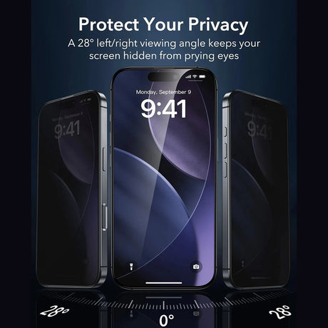 Folie de protectie ESR Privacy Armorite UltraFit (set de 3) compatibil cu iPhone 17 Air, Negru