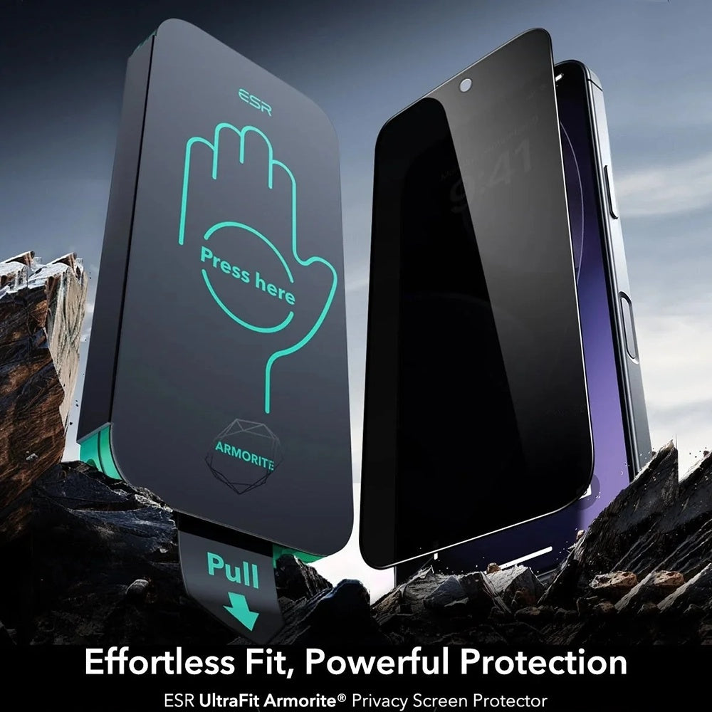 Folie de protectie ESR Privacy Armorite UltraFit (set de 3) compatibil cu iPhone 17 Air, Negru