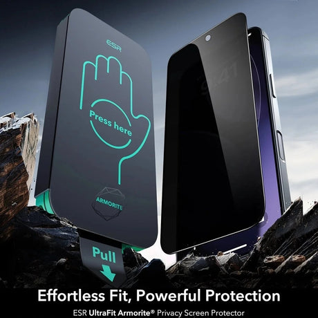 Folie de protectie ESR Privacy Armorite UltraFit (set de 3) compatibil cu iPhone 17 Air, Negru