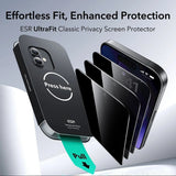 Folie de protectie ESR Privacy Tempered Glass UltraFit (set de 3) compatibil cu iPhone 17 / iPhone 16 Pro, Negru