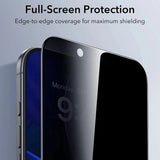 Folie de protectie ESR Privacy Tempered Glass UltraFit (set de 3) compatibil cu iPhone 17 Air, Negru