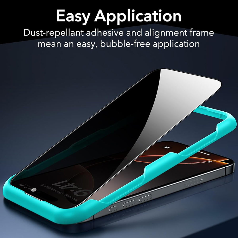 Folie de protectie ESR Privacy Tempered Glass (set de 3) compatibil cu iPhone 17 Air, Negru