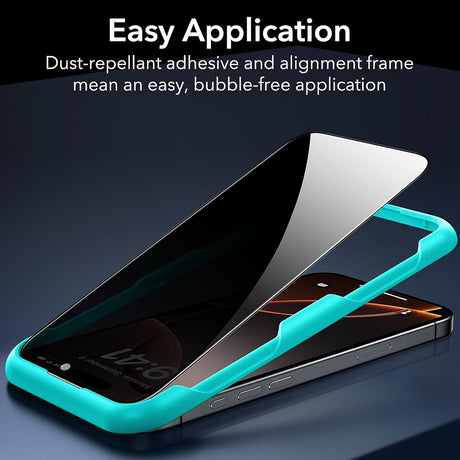 Folie de protectie ESR Privacy Tempered Glass (set de 3) compatibil cu iPhone 17 Air, Negru
