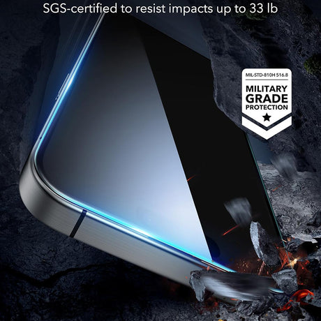 Folie de protectie ESR Privacy Tempered Glass (set de 3) compatibil cu iPhone 17 Air, Negru