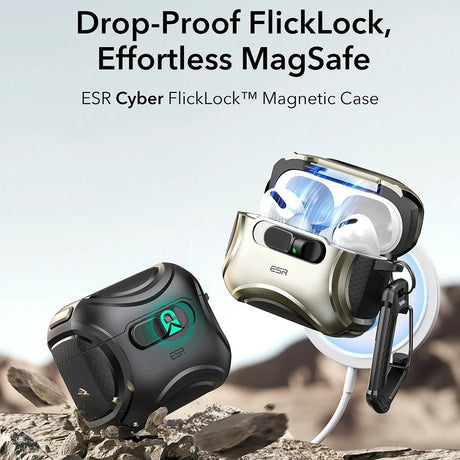 Casti ESR Cyber FlickLock HaloLock, Apple AirPods Pro 3, Titanium