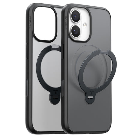 Husa de protectie Torras Ostand Spin MagSafe Series compatibil cu iPhone 17, Negru