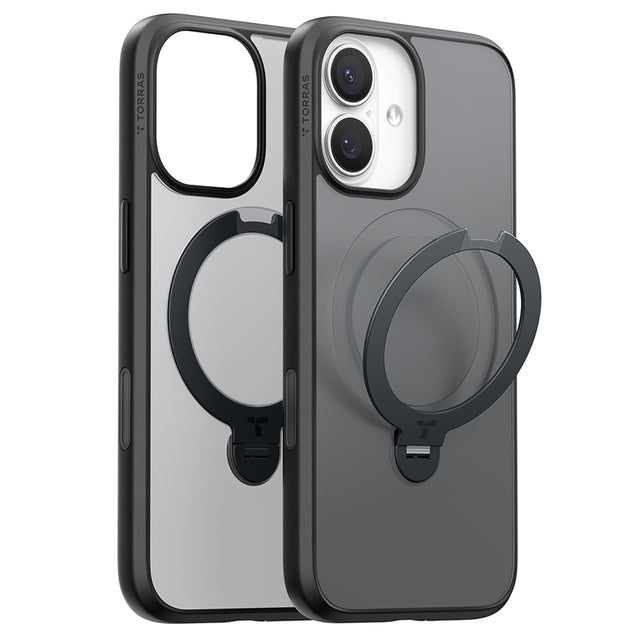 Husa de protectie Torras Ostand Spin MagSafe Series compatibil cu iPhone 17, Negru