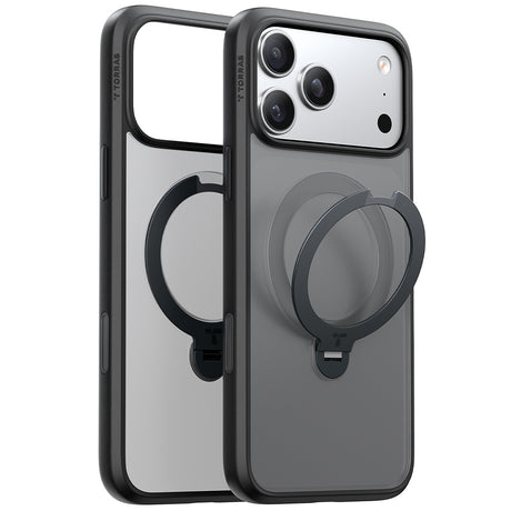Husa de protectie Torras Ostand Spin MagSafe Series compatibil cu iPhone 17 Pro, Negru