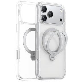 Husa de protectie Torras Ostand Spin MagSafe Series compatibil cu iPhone 17 Pro, Transparent
