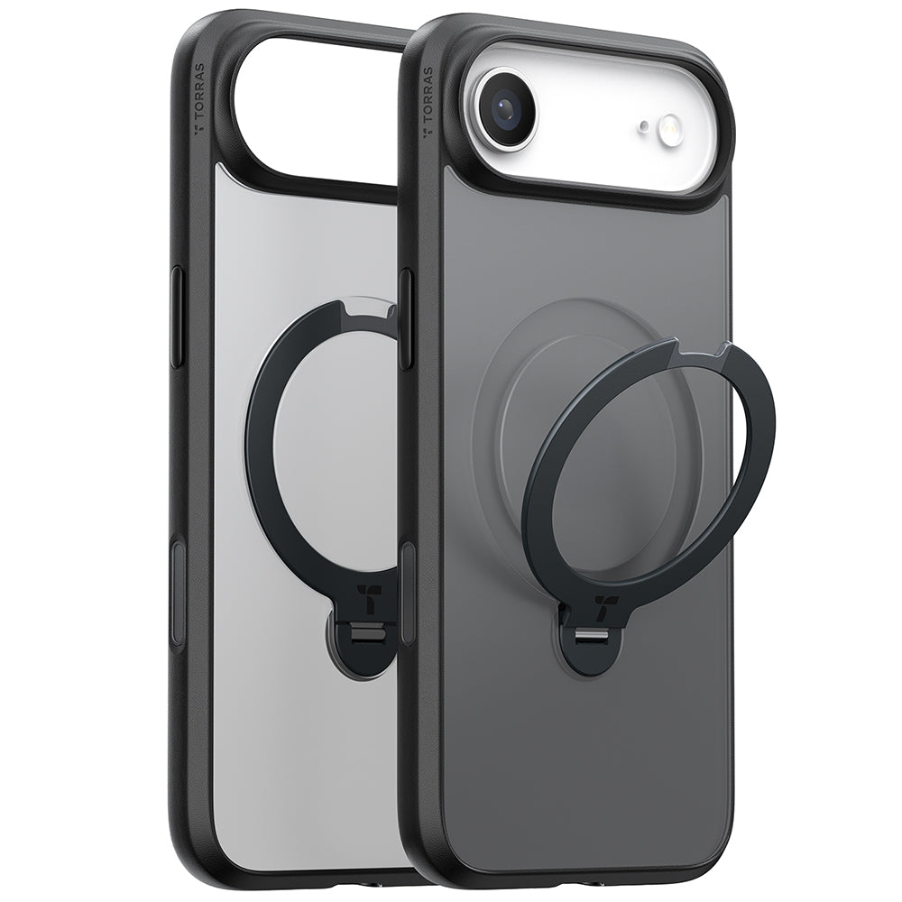 Husa de protectie Torras Ostand Spin MagSafe Series compatibil cu iPhone 17 Air, Negru
