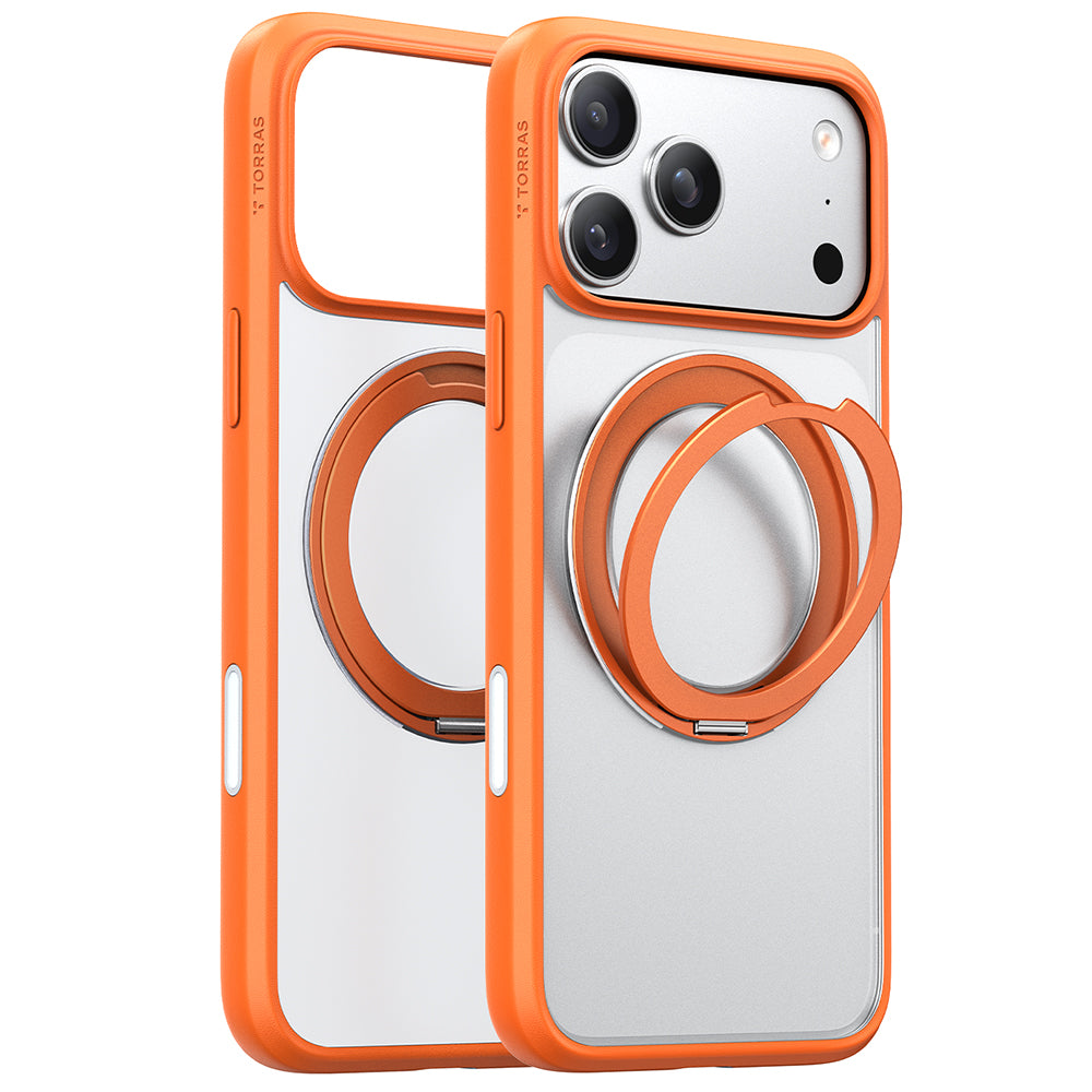 Husa de protectie Torras Ostand Pro MagSafe Series compatibil cu iPhone 17 Pro Max, Portocaliu