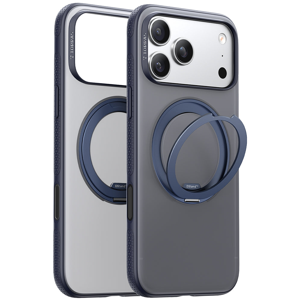 Husa de protectie Torras Ostand R Fitness Series compatibil cu iPhone 17 Pro, Bleumarin